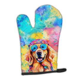 Golden Retriever Hippie Dawg Oven Mitt Heat Resistant Thick Oven Mitt for Hot Pans and Oven, Kitchen Mitt Protect Hands, Cooking Baking Glove