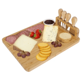 Bamboo Charcuterie Cheese Board Platter Board Serving Tray (Option: Style1)